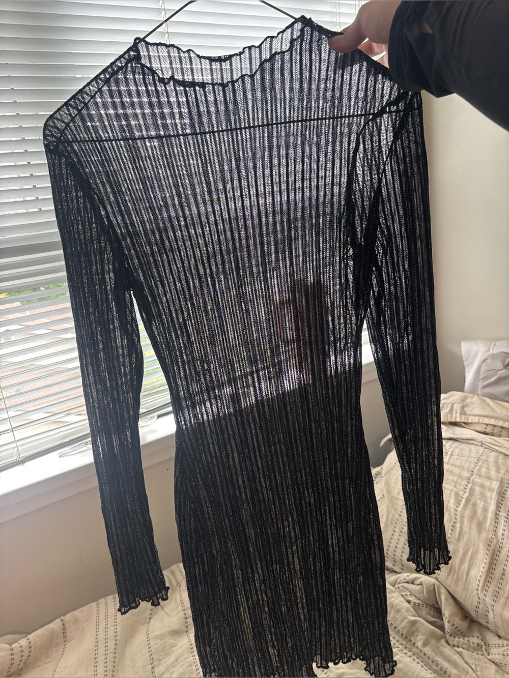 3/9$ ✨ Sparkly Sheer Mesh Mini Dress Cover Up | Clubwear Beachwear | Size S-M